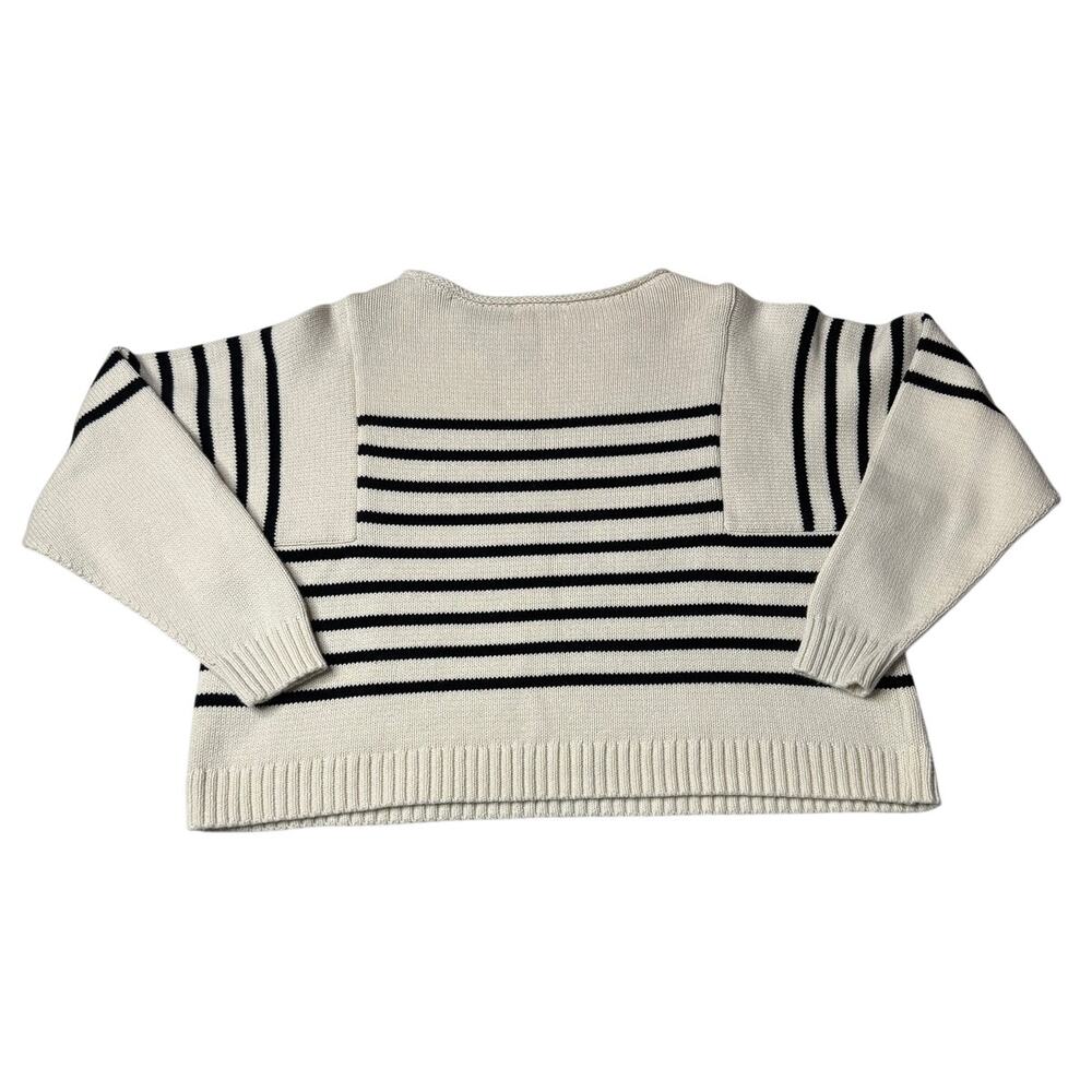 Madewell Cream and Black Striped Crewneck Sweater - Picture 7 of 12